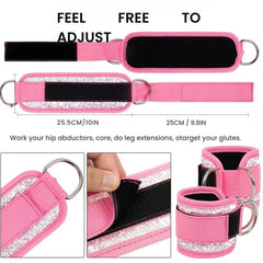 Adjustable Double D-Ring Ankle Straps for Gym Workouts