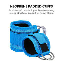 Adjustable Double D-Ring Ankle Straps for Gym Workouts