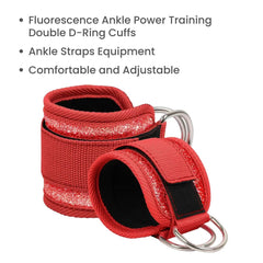 Adjustable Double D-Ring Ankle Straps for Gym Workouts