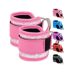 Adjustable Double D-Ring Ankle Straps for Gym Workouts