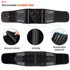Adjustable Lumbar Back Brace for Pain Relief & Support