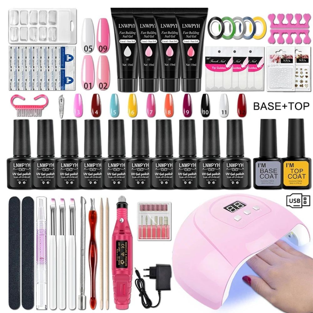 All-in-One Gel Nail Kit with UV Lamp & Electric Nail Drill