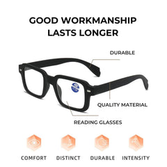 Anti-Blue Light Reading Glasses for Unisex +1.0 to +2.0