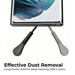 USB-C Anti-Dust Port Plugs (4pcs) + Cleaning Brush