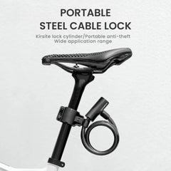 Anti-Theft Bike Cable Lock with Keys – Portable