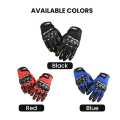 Armored Motorcycle Gloves — Knuckle Protection