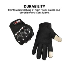 Armored Motorcycle Gloves — Knuckle Protection