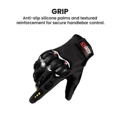 Armored Motorcycle Gloves — Knuckle Protection
