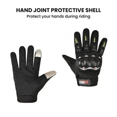 Armored Motorcycle Gloves — Knuckle Protection