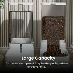Automatic Pet, Cat & Dog Feeder with Water Dispenser & 3.8L Capacity