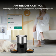 Automatic Pet, Cat & Dog Feeder with Stainless Steel Bowls & 4.5L Capacity