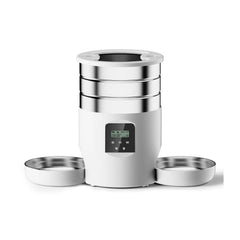 Automatic Pet, Cat & Dog Feeder with Stainless Steel Bowls & 4.5L Capacity