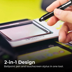 Mini Ballpoint Pen Stylus with Keychain – 2-in-1 Touchscreen Pen