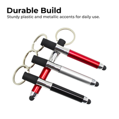 Mini Ballpoint Pen Stylus with Keychain – 2-in-1 Touchscreen Pen