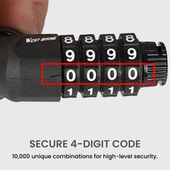 Bike Cable Lock with Code – Portable Steel Security Lock