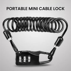 Bike Helmet Cable Lock with 3-Digit Password Code