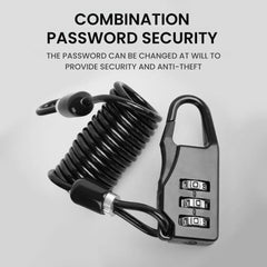 Bike Helmet Cable Lock with 3-Digit Password Code