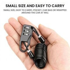Bike Helmet Cable Lock with 3-Digit Password Code