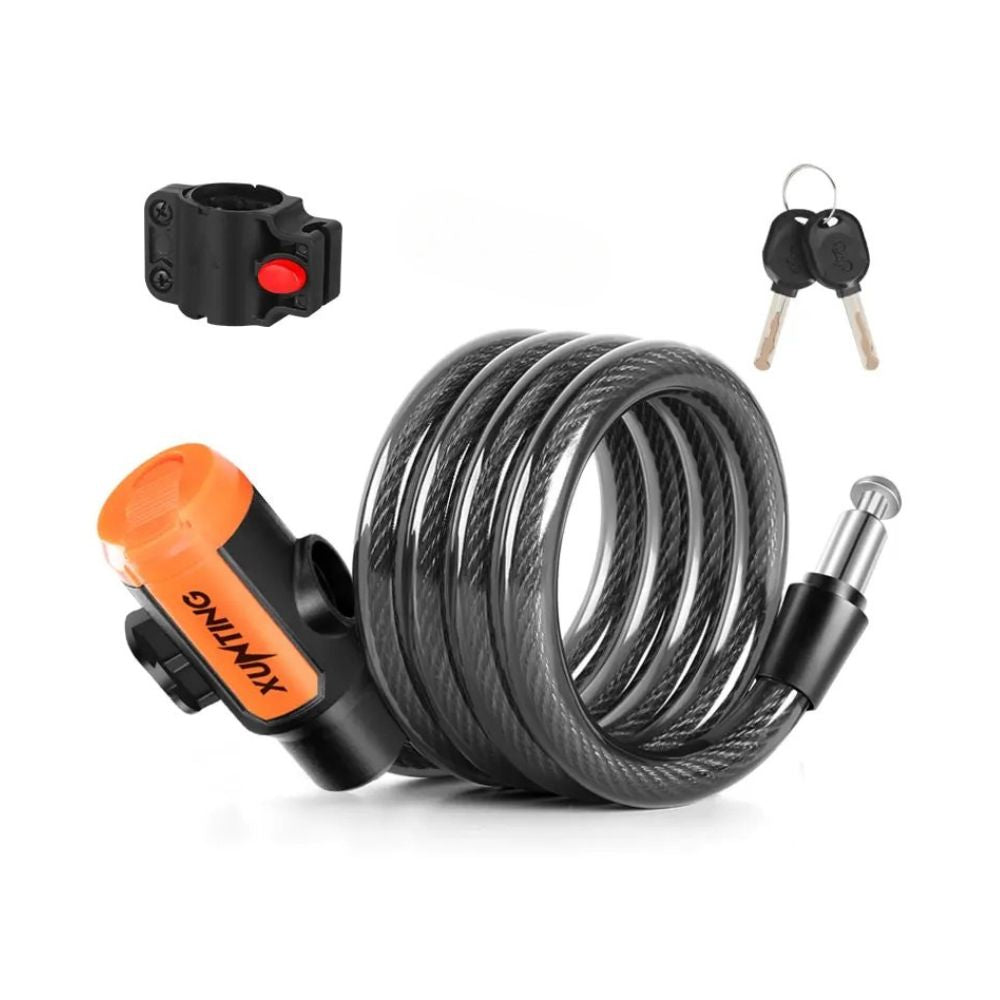 Bike Lock with Keys – Anti-Theft Coiled Cable Lock