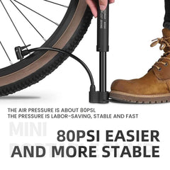 Bike Pump 80 PSI Floor Inflator for Schrader