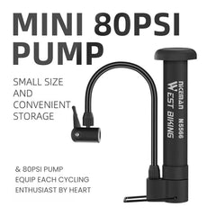 Bike Pump 80 PSI Floor Inflator for Schrader