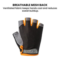 Breathable Half-Finger Cycling Gloves — Orange
