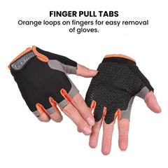 Breathable Half-Finger Cycling Gloves — Orange