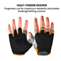 Breathable Half-Finger Cycling Gloves — Orange