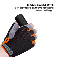 Breathable Half-Finger Cycling Gloves — Orange