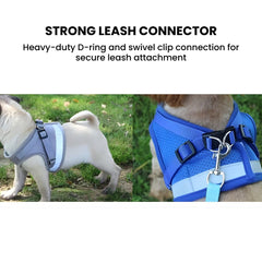 Breathable Reflective Dog Harness with Leash – Soft Mesh