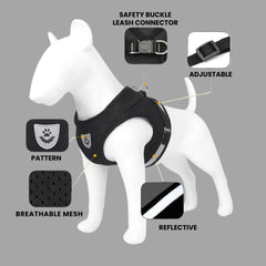 Breathable Reflective Dog Harness with Leash – Soft Mesh