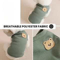 Cozy Knit Dog Sweater with Cute Bear Patch