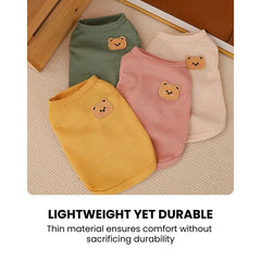 Cozy Knit Dog Sweater with Cute Bear Patch