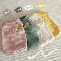 Cozy Knit Dog Sweater with Cute Bear Patch