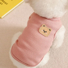 Cozy Knit Dog Sweater with Cute Bear Patch
