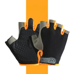 Breathable Half-Finger Cycling Gloves — Orange