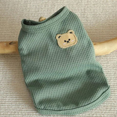 Cozy Knit Dog Sweater with Cute Bear Patch