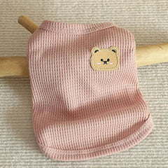 Cozy Knit Dog Sweater with Cute Bear Patch