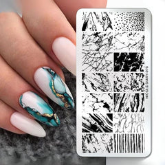 Bubble Nail Art Plate - Flower Leaf Line Stamping Template