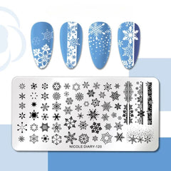 Bubble Nail Art Plate - Flower Leaf Line Stamping Template