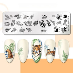 Bubble Nail Art Plate - Flower Leaf Line Stamping Template