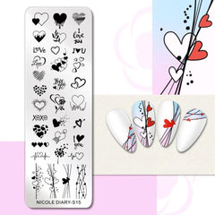 Bubble Nail Art Plate - Flower Leaf Line Stamping Template