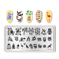 Bubble Nail Art Plate - Flower Leaf Line Stamping Template