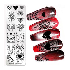 Bubble Nail Art Plate - Flower Leaf Line Stamping Template