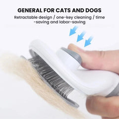Button Pet Grooming Brush — One-Click Hair Remover