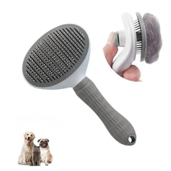 Button Pet Grooming Brush — One-Click Hair Remover