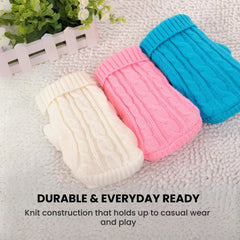 Cable Knit Dog Sweater – Warm Winter Pet Jumper S-XL