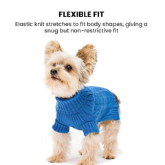 Cable Knit Dog Sweater – Warm Winter Pet Jumper S-XL