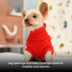 Cable Knit Dog Sweater – Warm Winter Pet Jumper S-XL