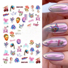 Cat Nail Stickers 3D Kawaii Design for Cute Manicure Charm